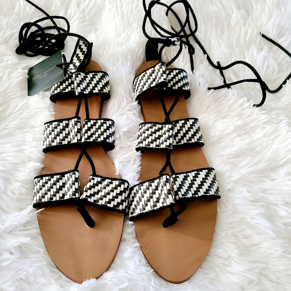ZARA Tie Up Sandals
